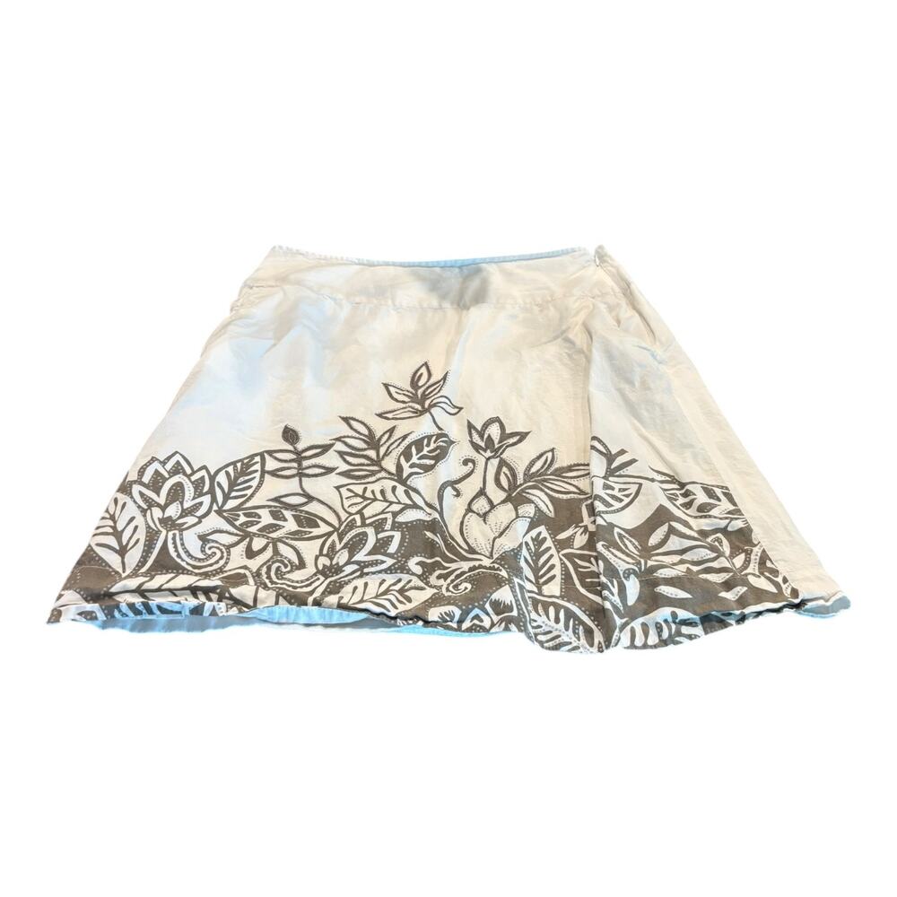 Vera Moda Cream A-Line Skirt Floral Patten Size 40/8